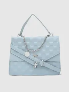 Globus Blue PU Structured Satchel with Quilted