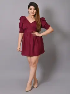 IQRAAR Purple Dress