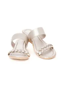 Khadims Silver-Toned Wedge Sandals