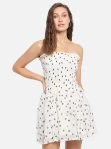 Trend Arrest White Strapless Georgette Dress