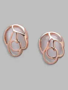 Globus Rose Gold Geometric Studs Earrings