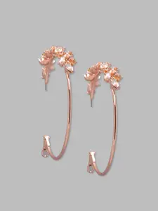 Globus Rose Gold Geometric Half Hoop Earrings