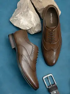 San Frissco Men Brown Solid Formal Oxford Shoes