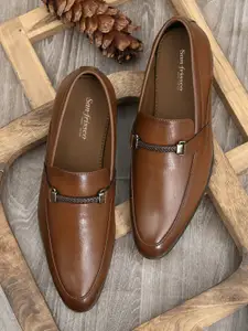 San Frissco Men Tan-Brown Formal Slip-On Shoes