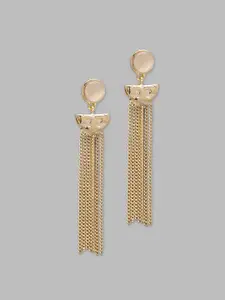 Globus Gold-Plated Contemporary Tasselled Drop Earrings