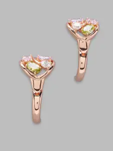 Globus Rose Gold Plated Geometric Hoop Earrings