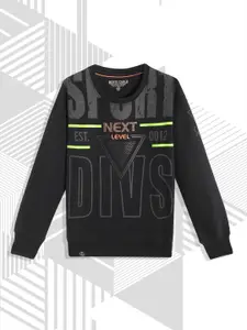 Monte Carlo Boys Black & Grey Printed Sweatshirt