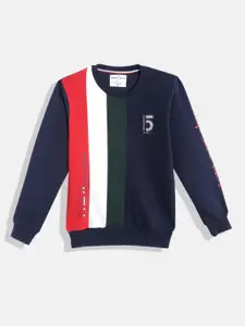 Monte Carlo Boys Navy Blue & Red Striped Sweatshirt