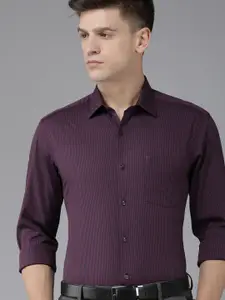 Arrow Men Purple Manhattan Slim Fit Striped Formal Shirt