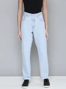 Levis Women Blue 501 Original Fit High-Rise Light Fade Jeans