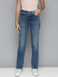 Levis Women Blue 314 Straight Fit Light Fade Stretchable Jeans