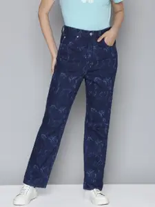 Levis Women Blue Straight Fit High-Rise Printed Jeans