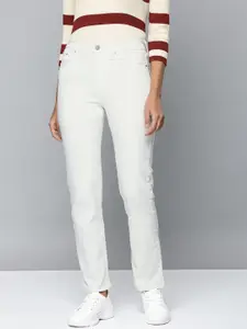 Levis Women White Straight Fit High-Rise Stretchable Jeans