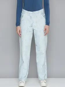 Levis Women Blue Baggy Fit Light Fade Printed Jeans