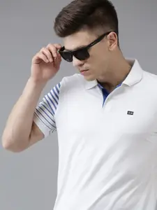Arrow Men White Pure Cotton Polo Collar T-shirt