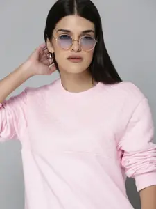 Levis Women Pink Solid Quilted Sweatshirt