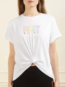 DKNY White Print Top