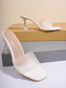Cogner White Solid Party Sandals