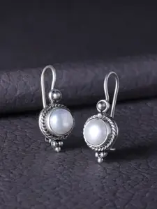 Silvora by Peora White Drop Earrings