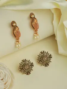 Priyaasi Gold-Toned Contemporary Drop Earrings