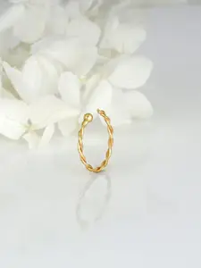 GIVA Gold-Plated Twisted Nose Ring