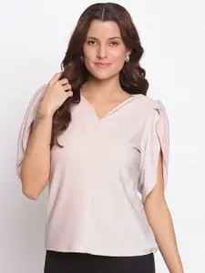 Latin Quarters Women Pink Top With Pleats