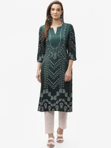 Biba Women Green Printed Kurta