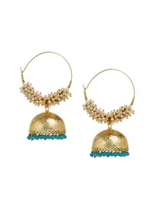 Bamboo Tree Jewels Gold-Toned Contemporary Jhumkas Earrings