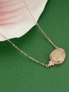 GIVA 925 Sterling Silver Rose Gold Plated Twilight Necklace