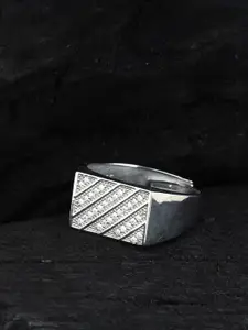 GIVA Men 925 Sterling Silver Rhodium Plated No Crossroads Ring