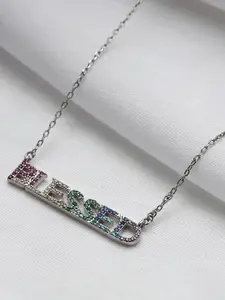 GIVA Women GIVA 925 Sterling Silver Plating Pink, Blue Blessed Rainbow Necklace