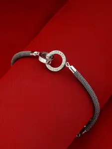 GIVA 925 Sterling Silver & Grey Rhodium Plated Matte Adjustable Bracelet