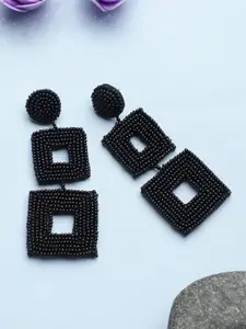 CARDINAL Black Contemporary Drop Earrings
