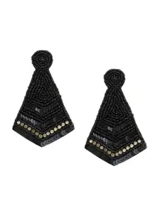 CARDINAL Black Contemporary Drop Earrings