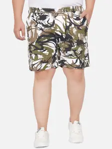 John Pride Plus Size Men Multicoloured Camouflage Printed Shorts