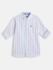 U.S. Polo Assn. Kids Boys Striped Pure Cotton Casual Shirt
