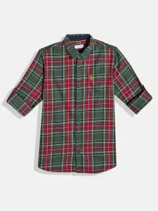 U.S. Polo Assn. Kids Boys Tartan Checked Pure Cotton Casual Shirt