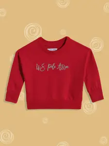 U.S. Polo Assn. Kids U S Polo Assn Kids Girls Red Printed Sweatshirt