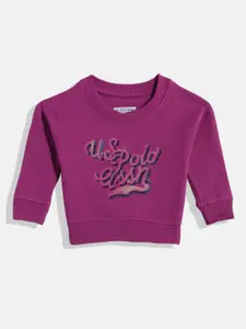 U.S. Polo Assn. Kids U S Polo Assn Kids Girls Purple Printed Sweatshirt