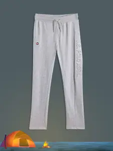 U.S. Polo Assn. Kids Boys Grey Melange Brand Logo Track Pants