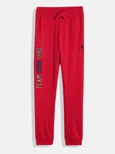 U.S. Polo Assn. Kids Boys Brand Logo Embroidered Pure Cotton Joggers