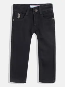 U.S. Polo Assn. Kids Boys Navy Blue Slim Fit Mid-Rise Clean Look Stretchable Jeans