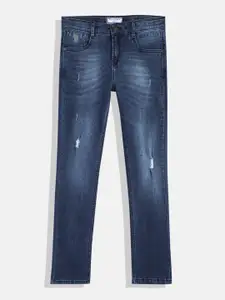 U.S. Polo Assn. Kids Boys Slim Fit Mid-Rise Low Distress Light Fade Stretchable Jeans