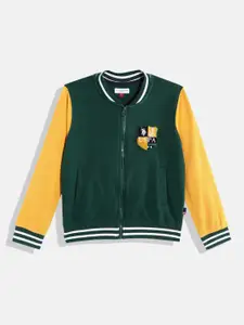 U.S. Polo Assn. Kids U S Polo Assn Boys Green Brand Logo Applique Detail Stand Collar Sweatshirt