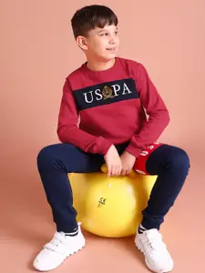 U.S. Polo Assn. Kids U S Polo Assn Kids Boys Red Printed Sweatshirt