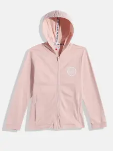 U.S. Polo Assn. Kids Girls Pink Hooded Sweatshirt