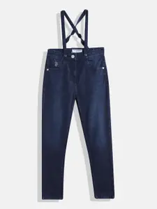 U.S. Polo Assn. Kids U S Polo Assn Kids Girls Stretchable Jeans with Suspenders