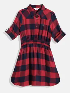 U.S. Polo Assn. Kids Girls Checked Fit & Flare Dress