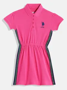 U.S. Polo Assn. Kids Girls Pure Cotton A-Line Dress
