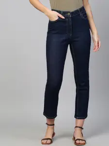 Chemistry Women Navy Blue Mid- Rise Straight Fit Jeans